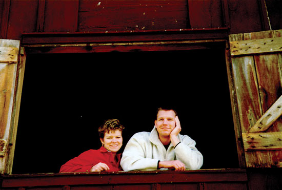 Lisa and John in the barn